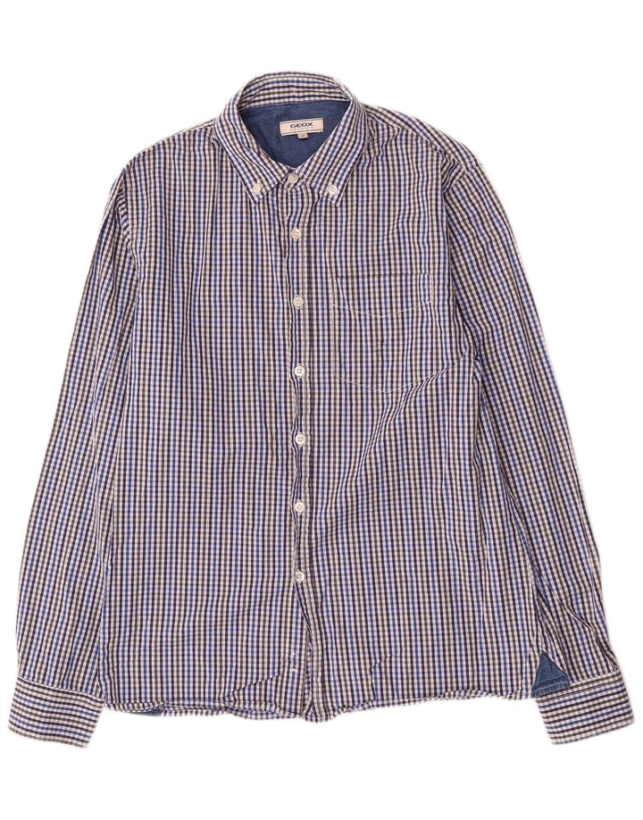 Geox Chemise Respira Homme Bleu Moyen Vichy