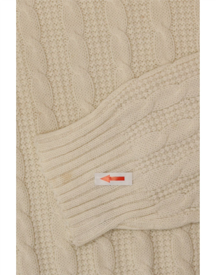 Pull à col rond Vintage pour hommes, blanc cassé moyen