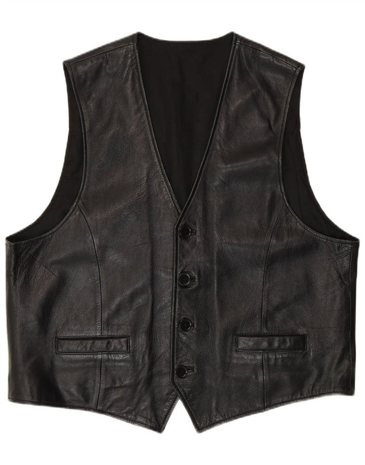 C&A Gilet en cuir pour homme XL Cuir noir