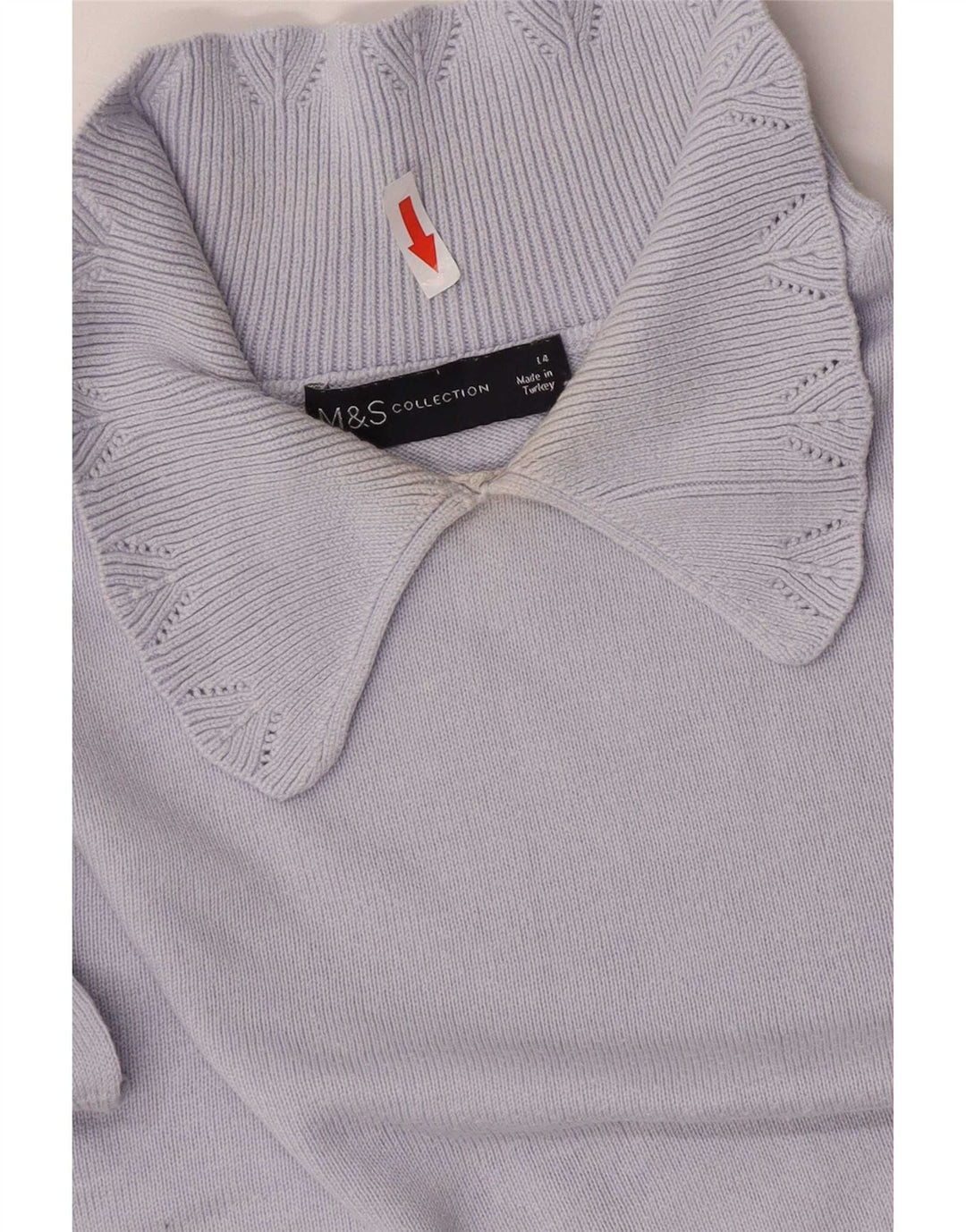 Marks & Spencer Pull à col polo pour femme UK 14 Large Bleu