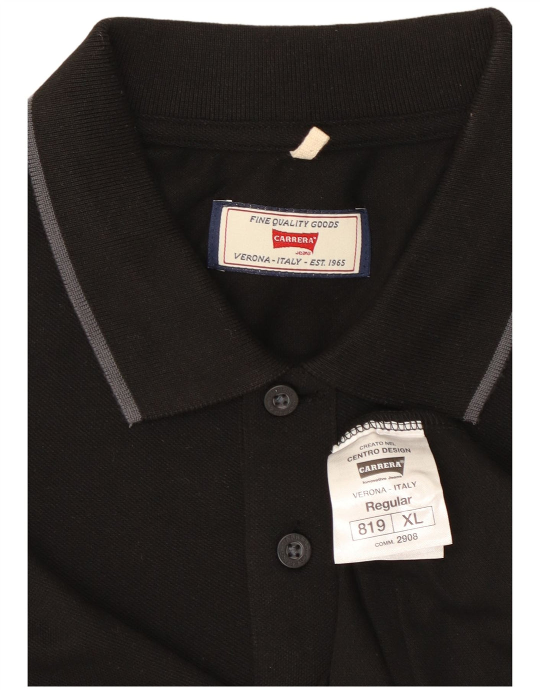 Carrera Polo Regular Homme XL Noir Coton