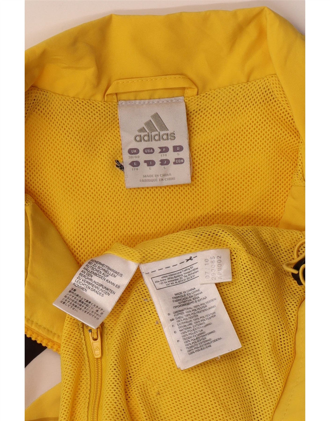 ADIDAS Veste de survêtement pour homme UK 38/40 Jaune moyen Colourblock