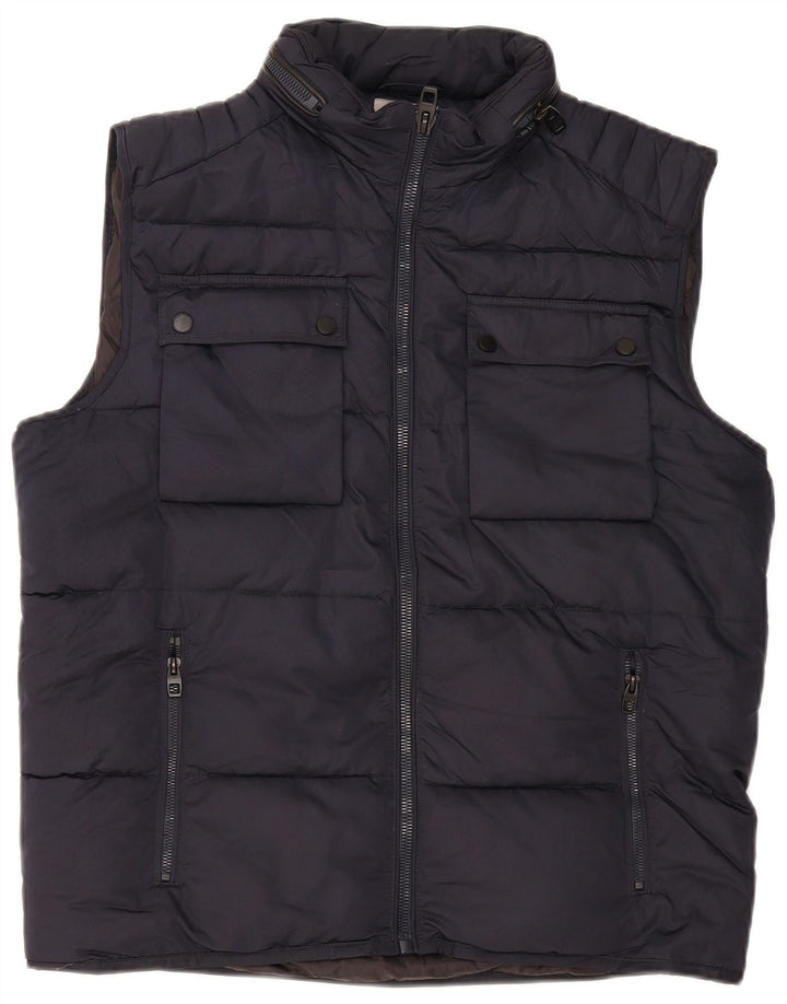 Zara Gilet rembourré pour homme UK 42 XL Bleu marine Polyester