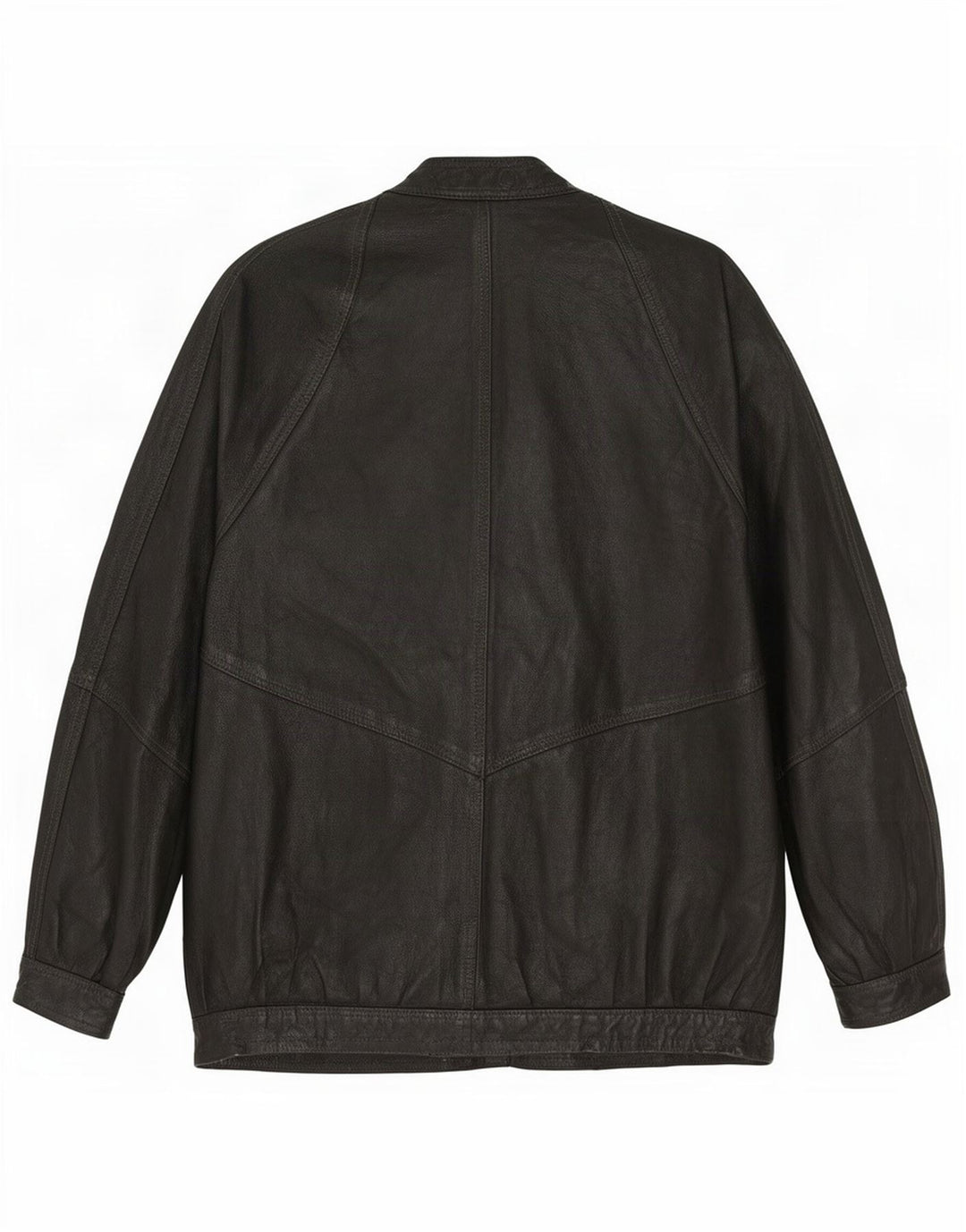 veste en cuir femme vintage UK 14 Grand Noir