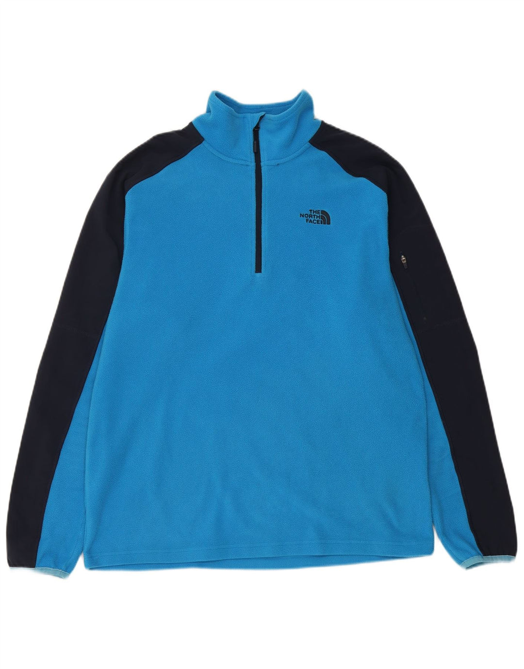 THE NORTH FACE Pull Polaire à Col Zippé Homme Bleu Moyen Colourblock