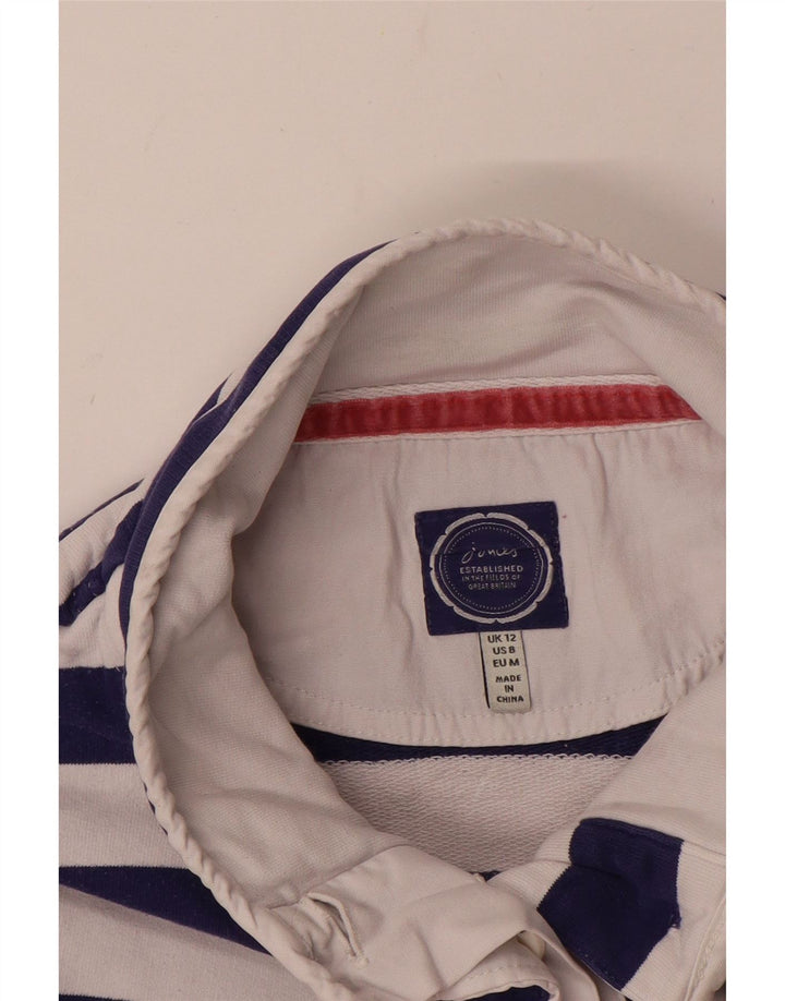 JOULES Sweat-shirt à col boutonné pour femme UK 12 Rayé rouge moyen