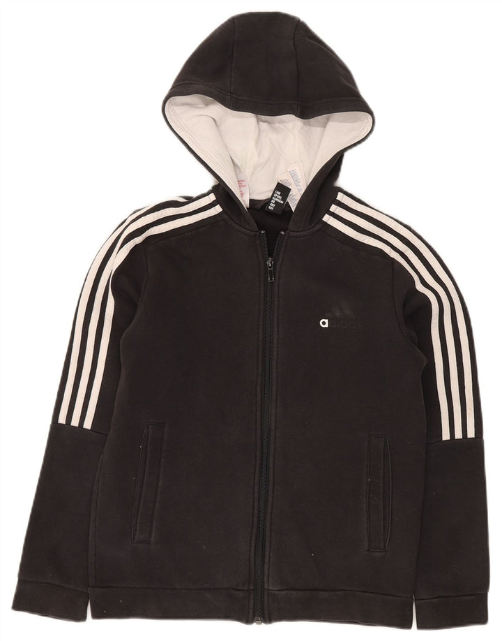 ADIDAS Pull à capuche zippé garçon 11-12 ans Noir Coton