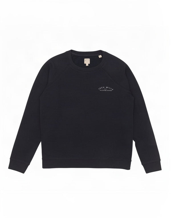 Jack Wills Sweat-shirt pour femme UK 14 Large Bleu marine Coton