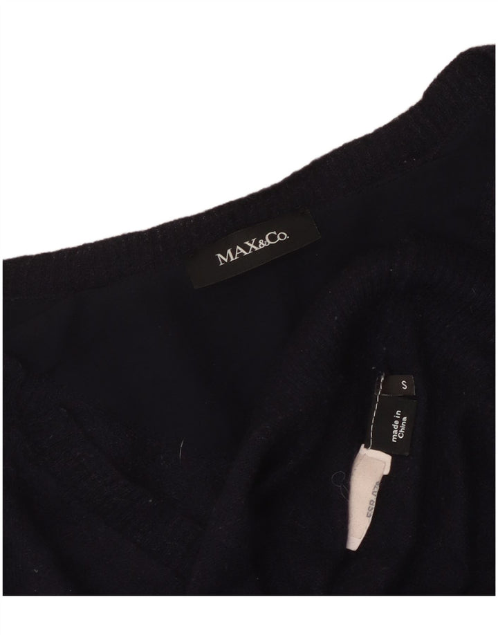 Max & Co. Pull col en V pour femme UK 10 Small Bleu marine