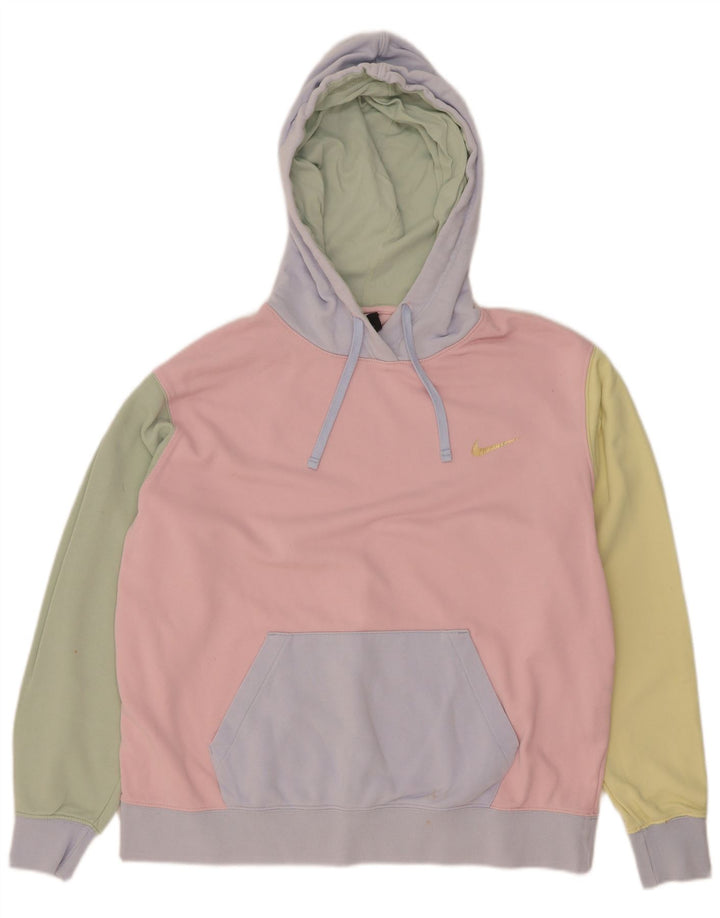 Nike Pull à capuche surdimensionné pour femme UK 14 Medium Multicolore Colourblock