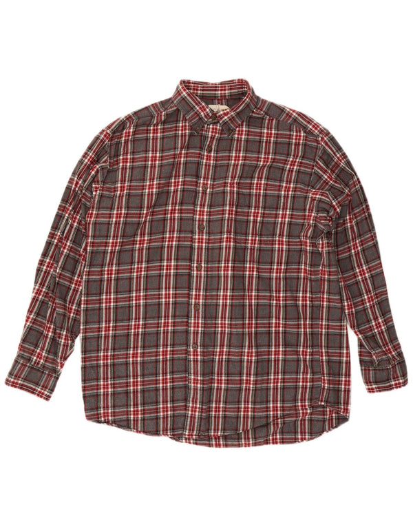J. Crew Mens Flannel Shirt Large Grey Check Cotton