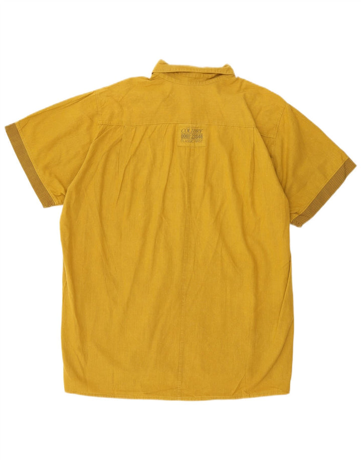 Chemise à manches courtes vintage pour hommes XL Jaune