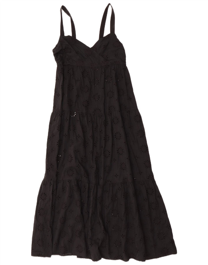 Zara Robe longue sans manches pour femme UK 12 Noir moyen