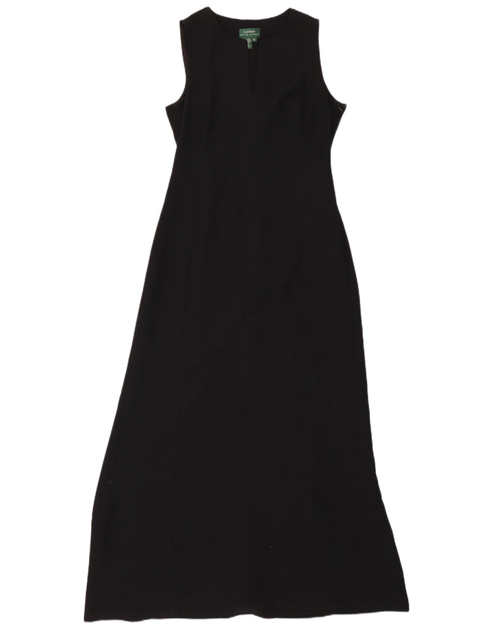 RALPH LAUREN Robe longue sans manches pour femmes US 10 Large Polyester noir
