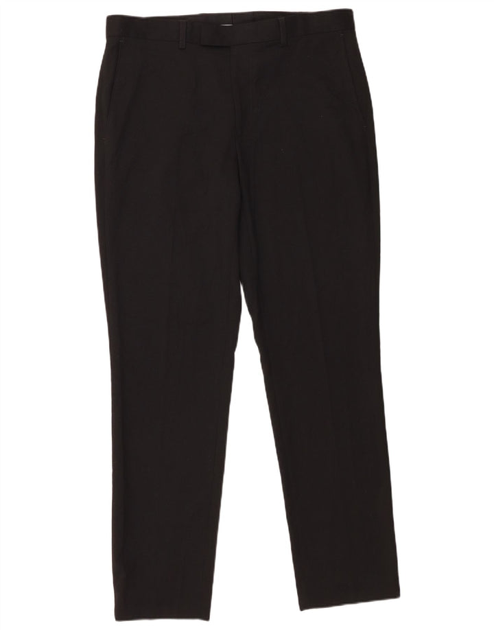 Marks & Spencer Pantalon de Costume Slim Homme W34 L31 Noir Polyester