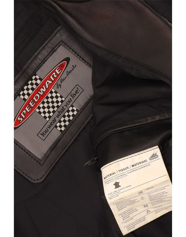 Hein Gericke Veste de motard en cuir pour homme UK 38 Medium Black Colourblock