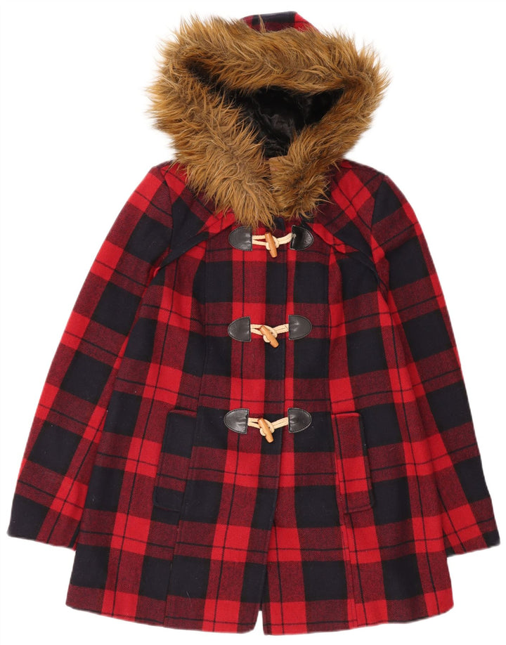 MISS SELFRIDGE Veste de sport à capuche pour femme UK 6 XS Laine à carreaux rouge