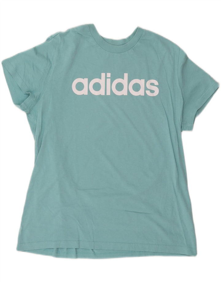ADIDAS T-shirt graphique pour femme UK 20/22 XL Bleu Coton