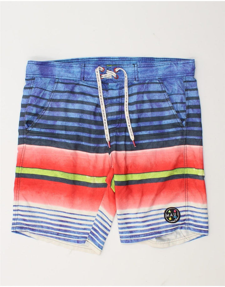 MAUI AND SONS Short de Bain Homme Rayé Multicolore Moyen