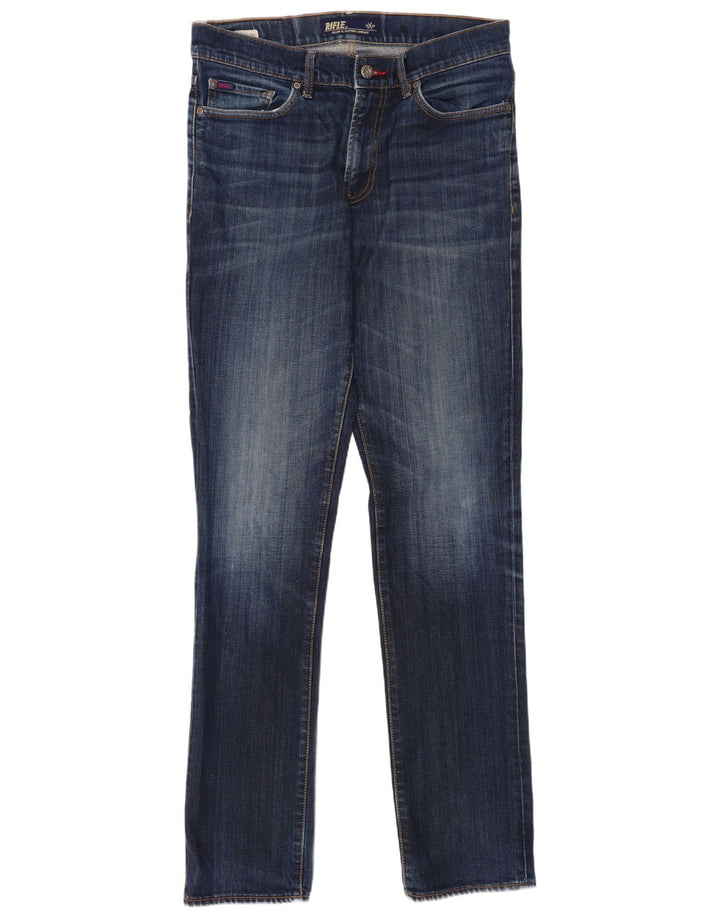 Rifle Jean slim vieilli pour homme W32 L34 en coton bleu marine