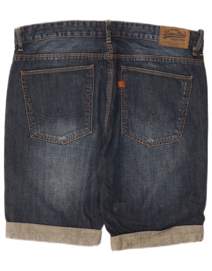 Superdry Short En Jean Slim W32 Homme Bleu Marine Moyen