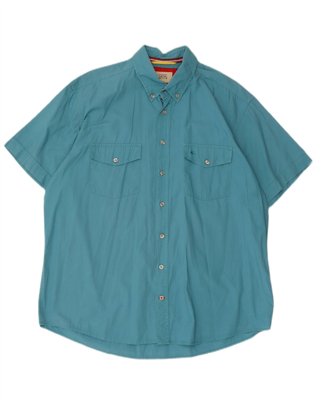 CAMEL ACTIVE Chemise Manches Courtes Homme XL Bleu Coton