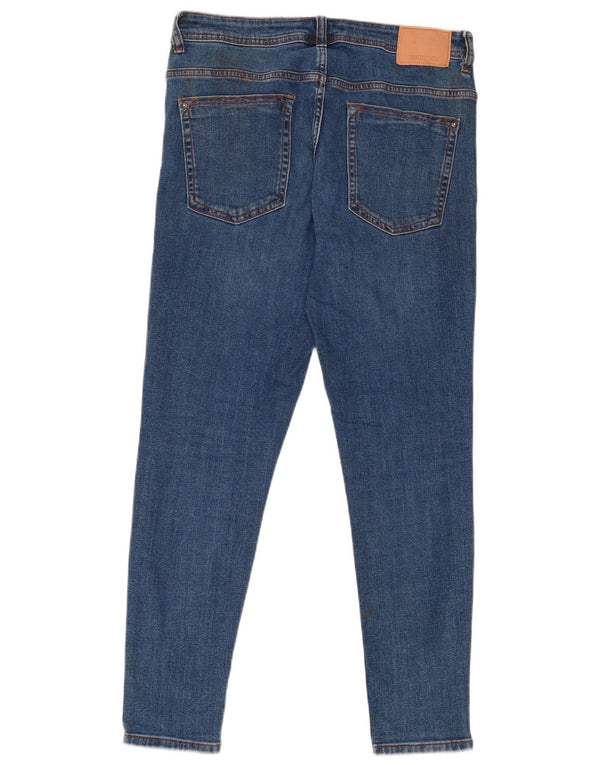 Zara Jean skinny femme EU 42 Large W32 L27 Bleu Coton