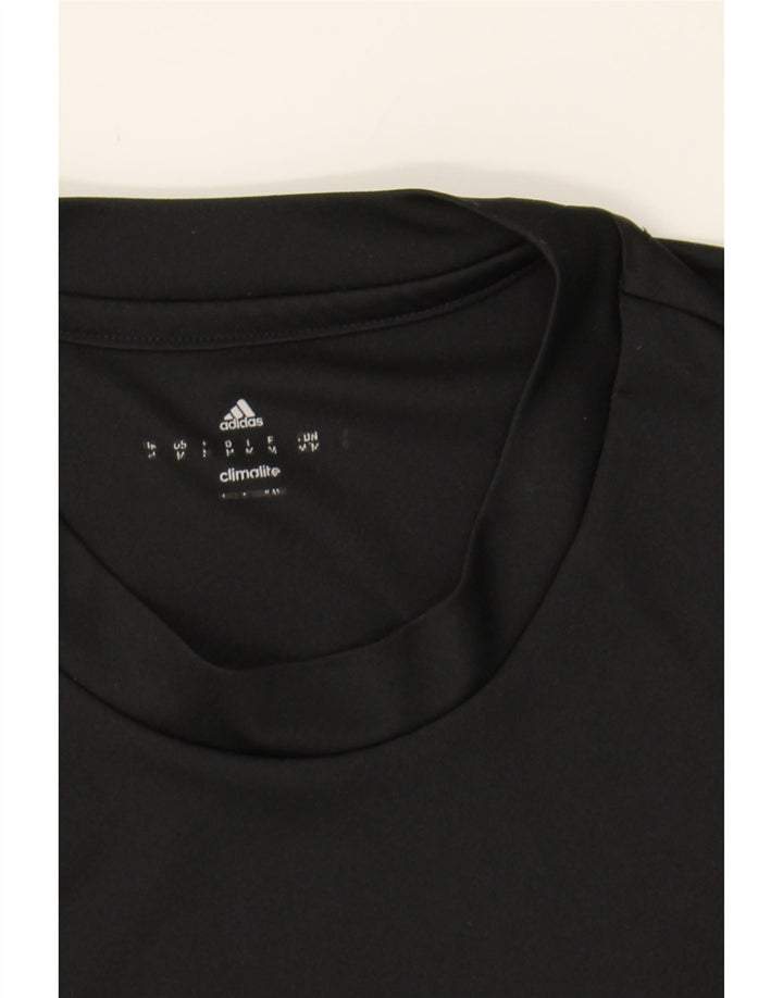 ADIDAS Mens Climalite T-Shirt Top Medium Black Polyester Vintage Adidas and Second-Hand Adidas from Messina Hembry 