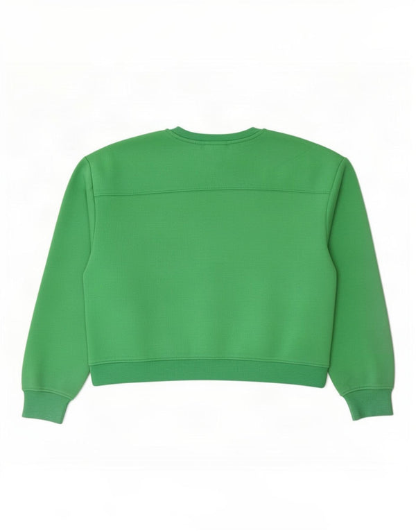 Zara Womens Crop Sweatshirt Jumper UK 16 Grand Coton Vert
