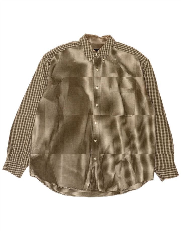 Eddie Bauer Chemise Homme XL Marron Carreaux Coton