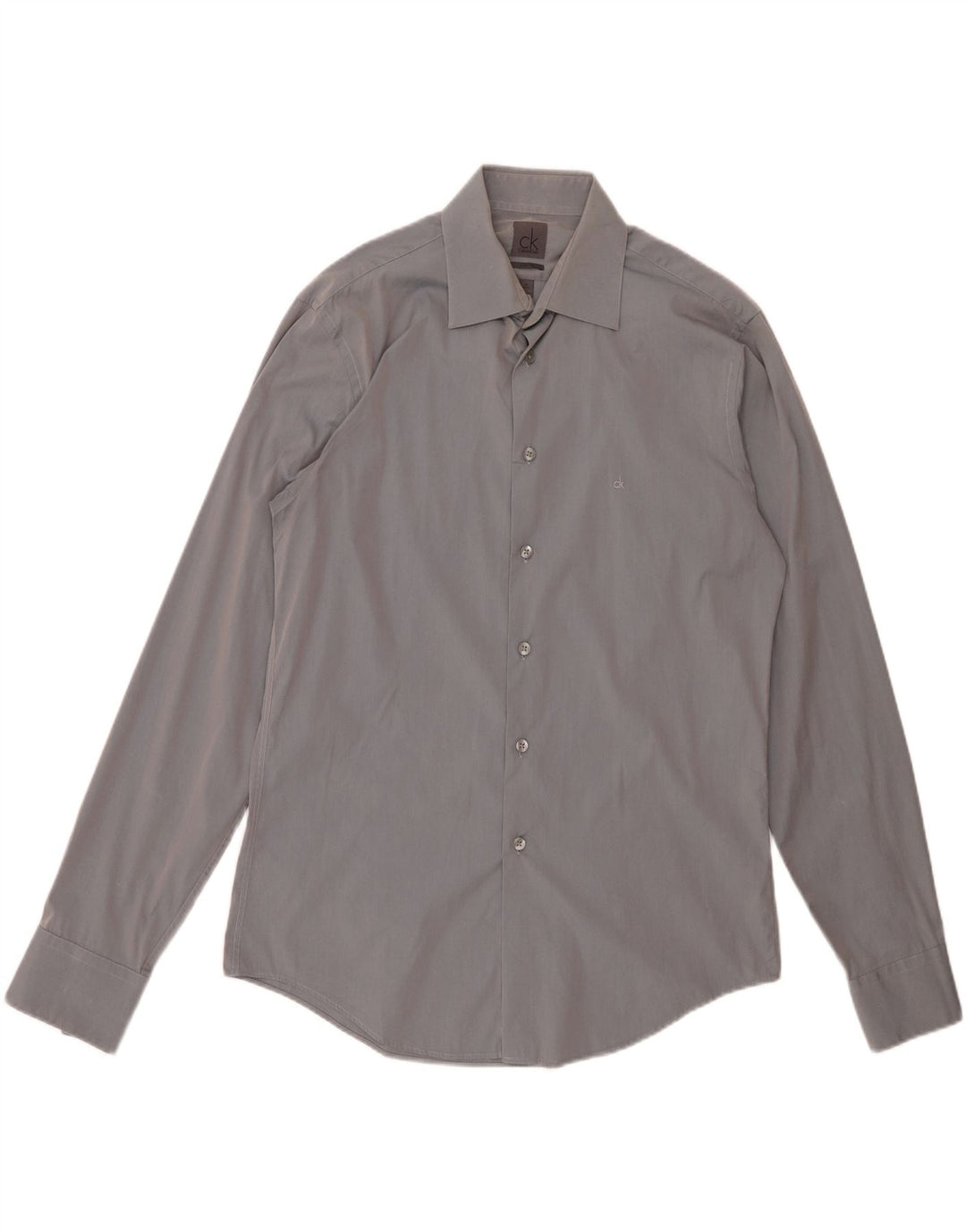 CALVIN KLEIN Chemise Slim Fit Homme Taille 40 15 3/4 Coton Gris Moyen