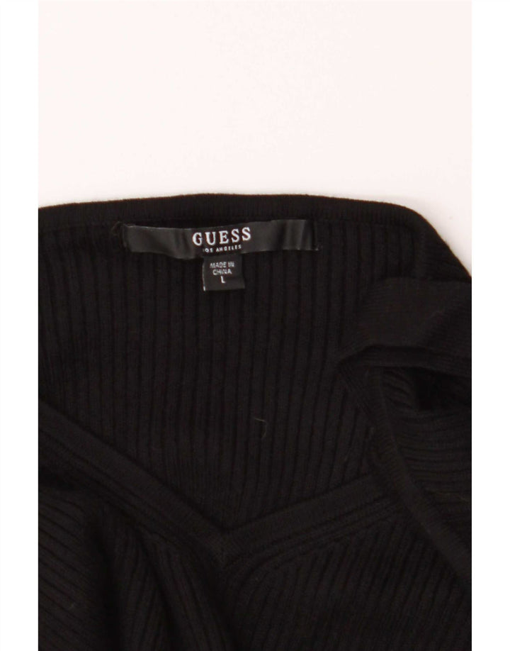 Guess Haut à épaules dénudées pour femme UK 12 Rayonne noire moyenne