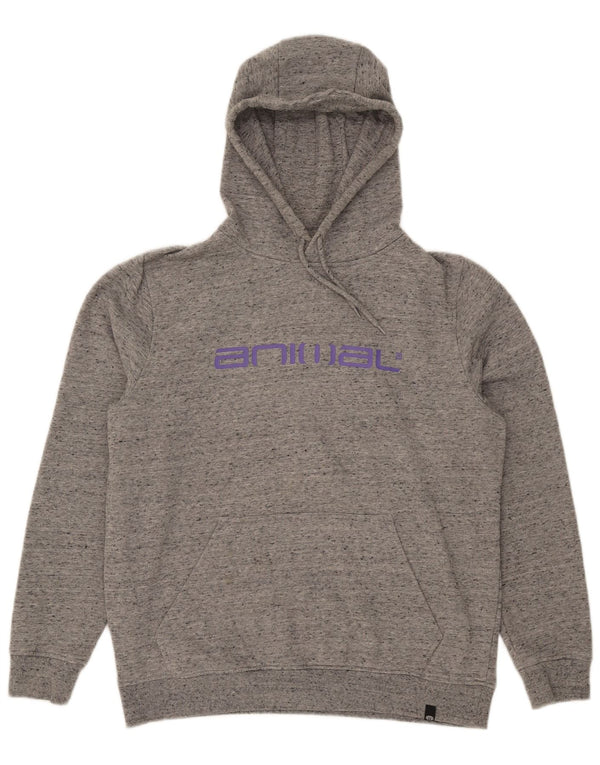 Animal Pull à capuche surdimensionné graphique pour femme UK 14 Gris moyen Coton