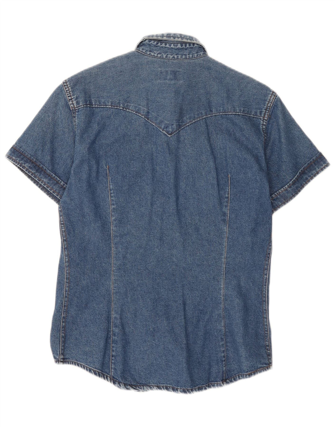 Vitamina Chemise en jean à manches courtes pour femme UK 14 Bleu moyen