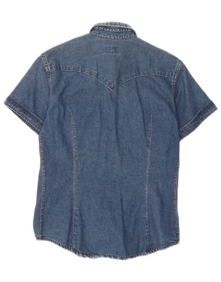 Vitamina Chemise en jean à manches courtes pour femme UK 14 Bleu moyen