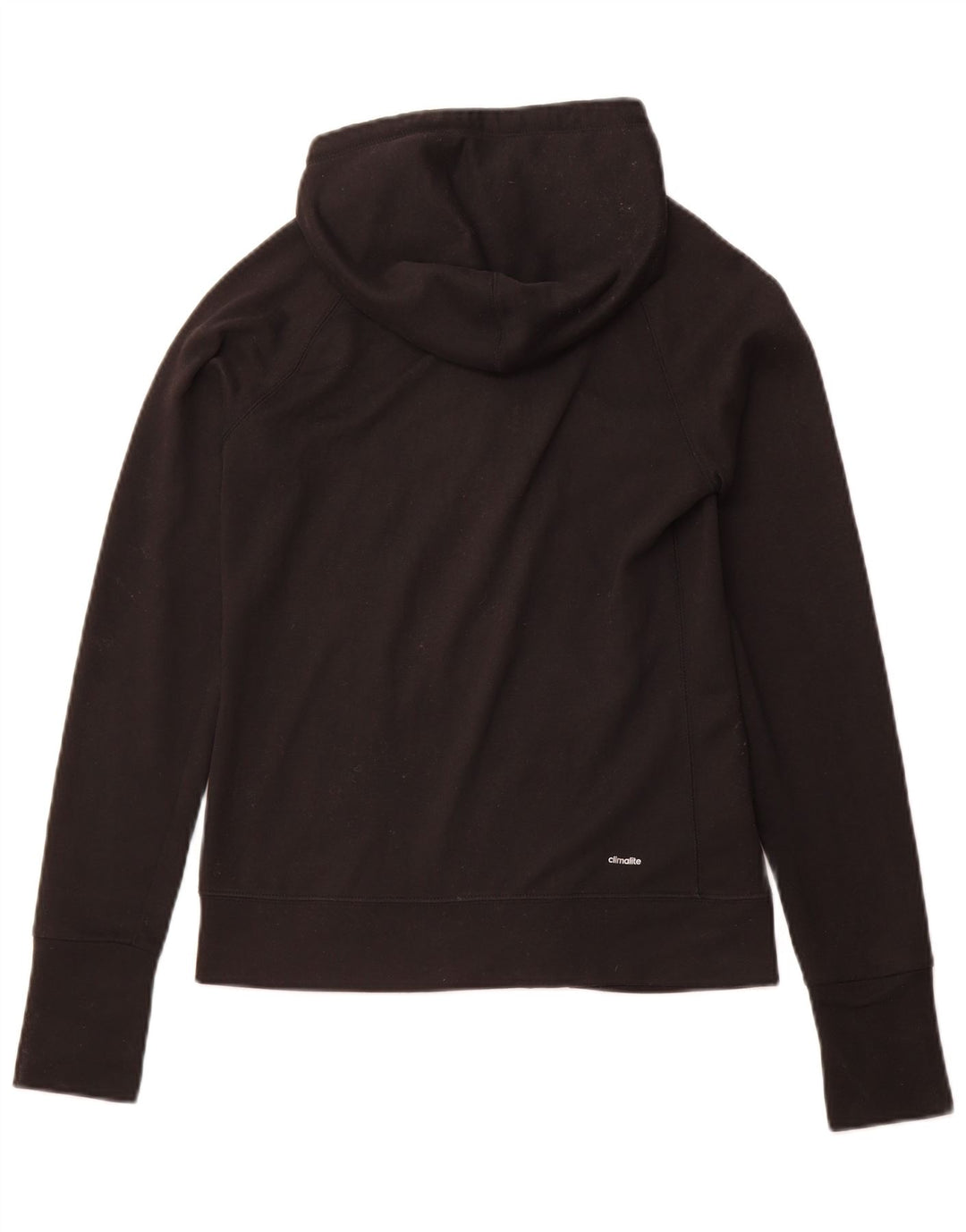 ADIDAS Pull à capuche zippé Climalite pour femme UK 4/6 XS Noir Polyester