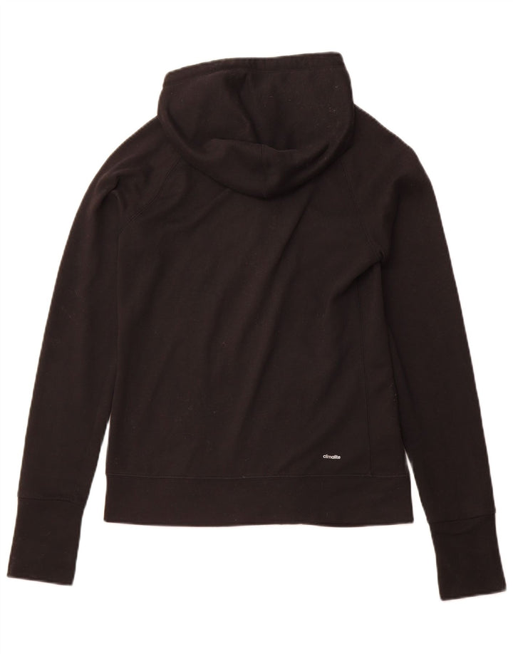 ADIDAS Pull à capuche zippé Climalite pour femme UK 4/6 XS Noir Polyester