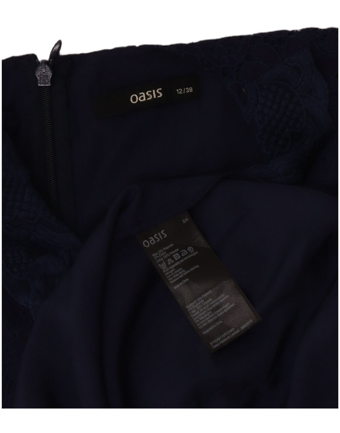 Oasis Robe trapèze sans manches pour femme UK 42 Bleu marine moyen Polyamide