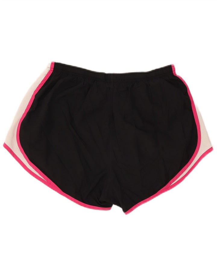 NIKE Short de sport Dri Fit pour femme UK 14 Large Noir Colorblock