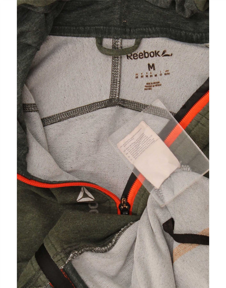 Reebok Sweat à Capuche Zippé Homme Vert Moyen Coton