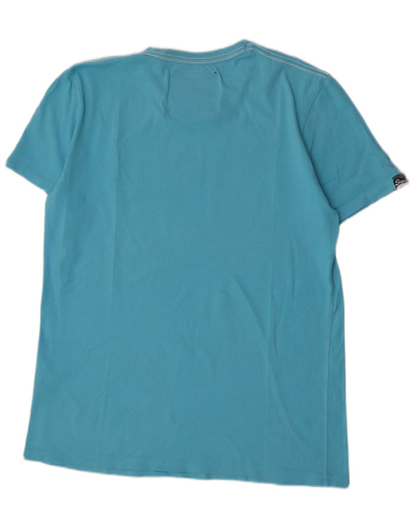 Superdry Homme Regular Graphic T-Shirt Top XL Bleu Coton