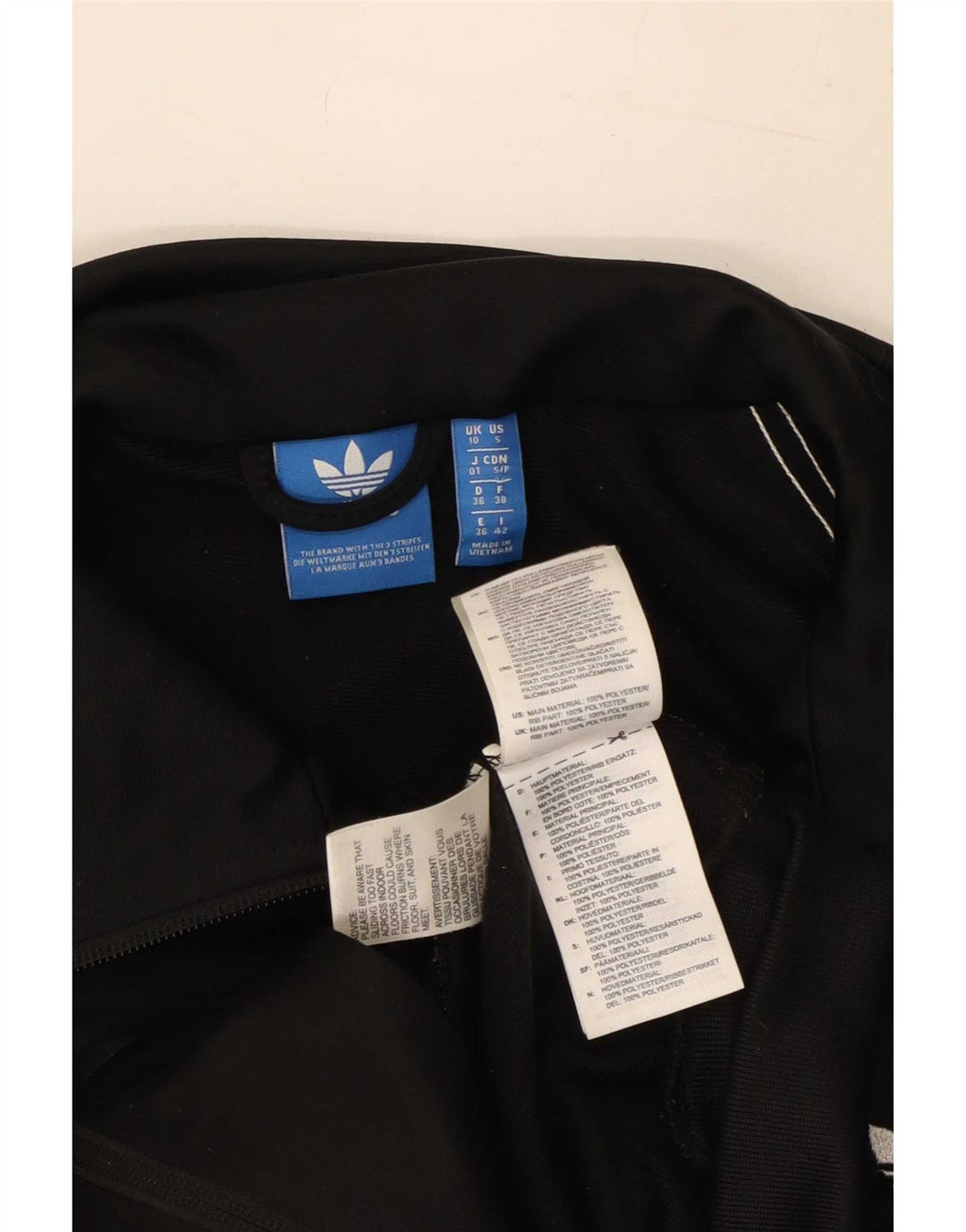 Adidas Veste de survêtement graphique pour femme UK 10 Petit Noir Polyester