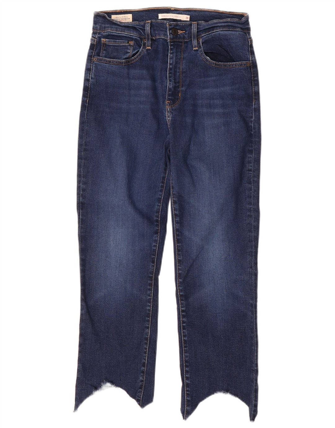 Levi's Jean Droit 724 Crop Taille Haute Femme W28 L23 Bleu