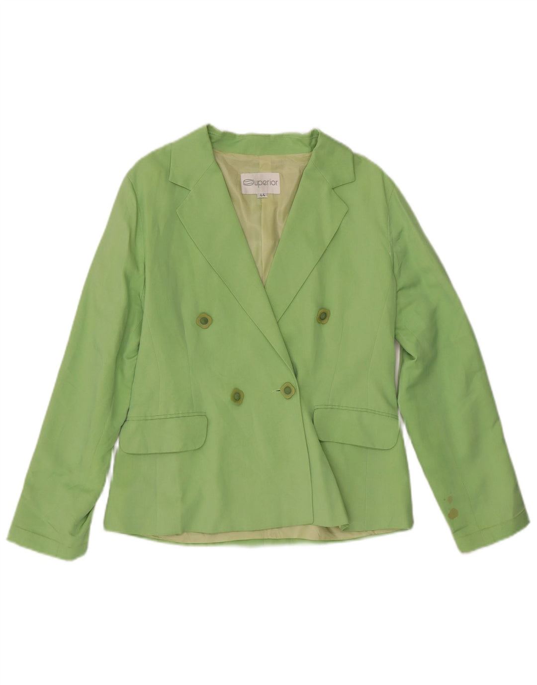 SUPERIOR Veste Blazer Croisée Femme IT 44 Soie Vert Moyen