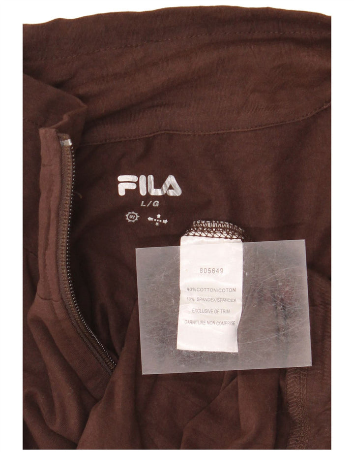 FILA Veste de survêtement pour femme UK 16 Large Marron Coton