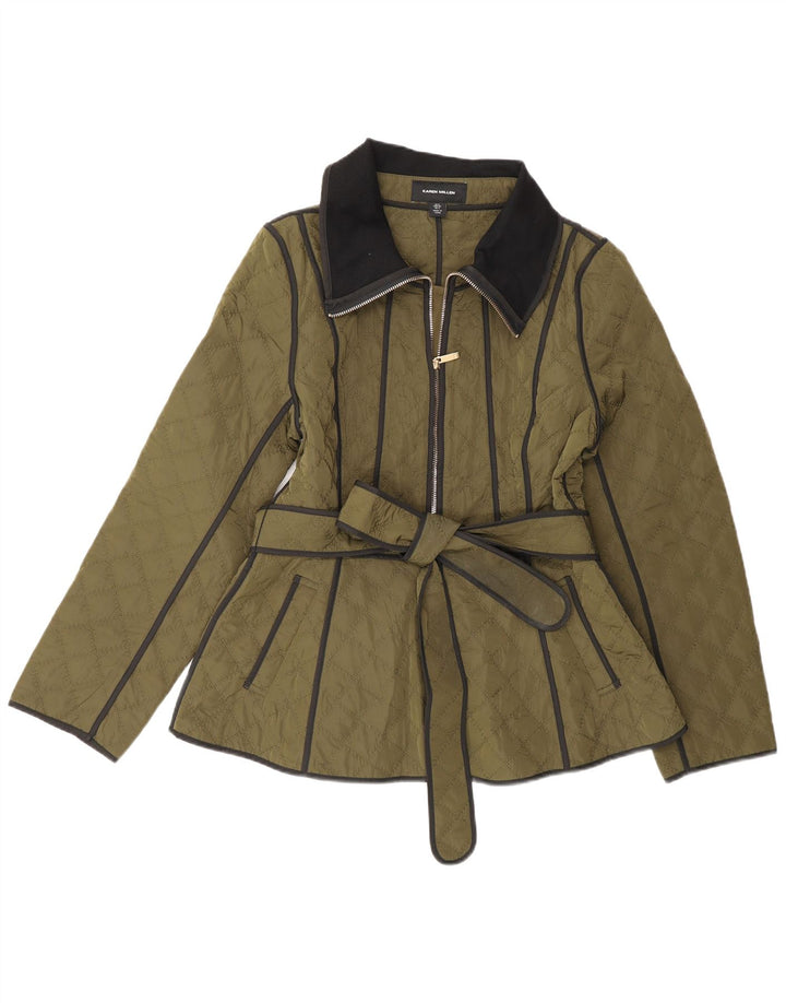 Karen Millen Veste matelassée pour femme UK 8 Small Vert Polyester