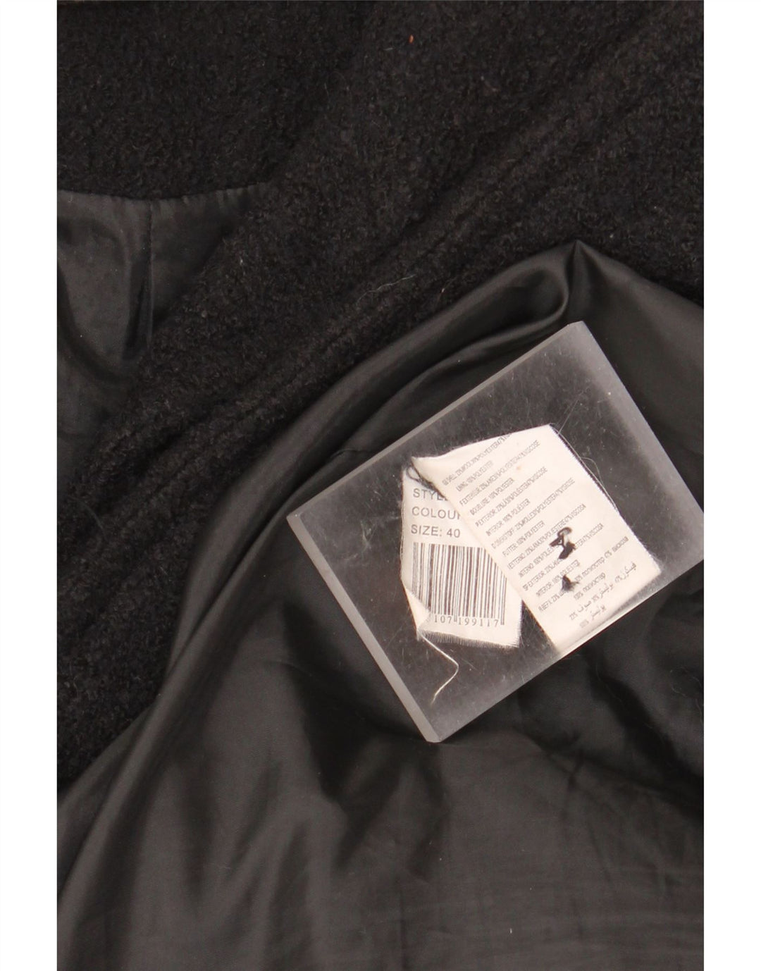 Desigual Pardessus graphique pour femme EU 40 laine noire moyenne