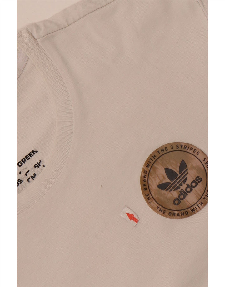Adidas T-shirt graphique pour homme en coton blanc moyen