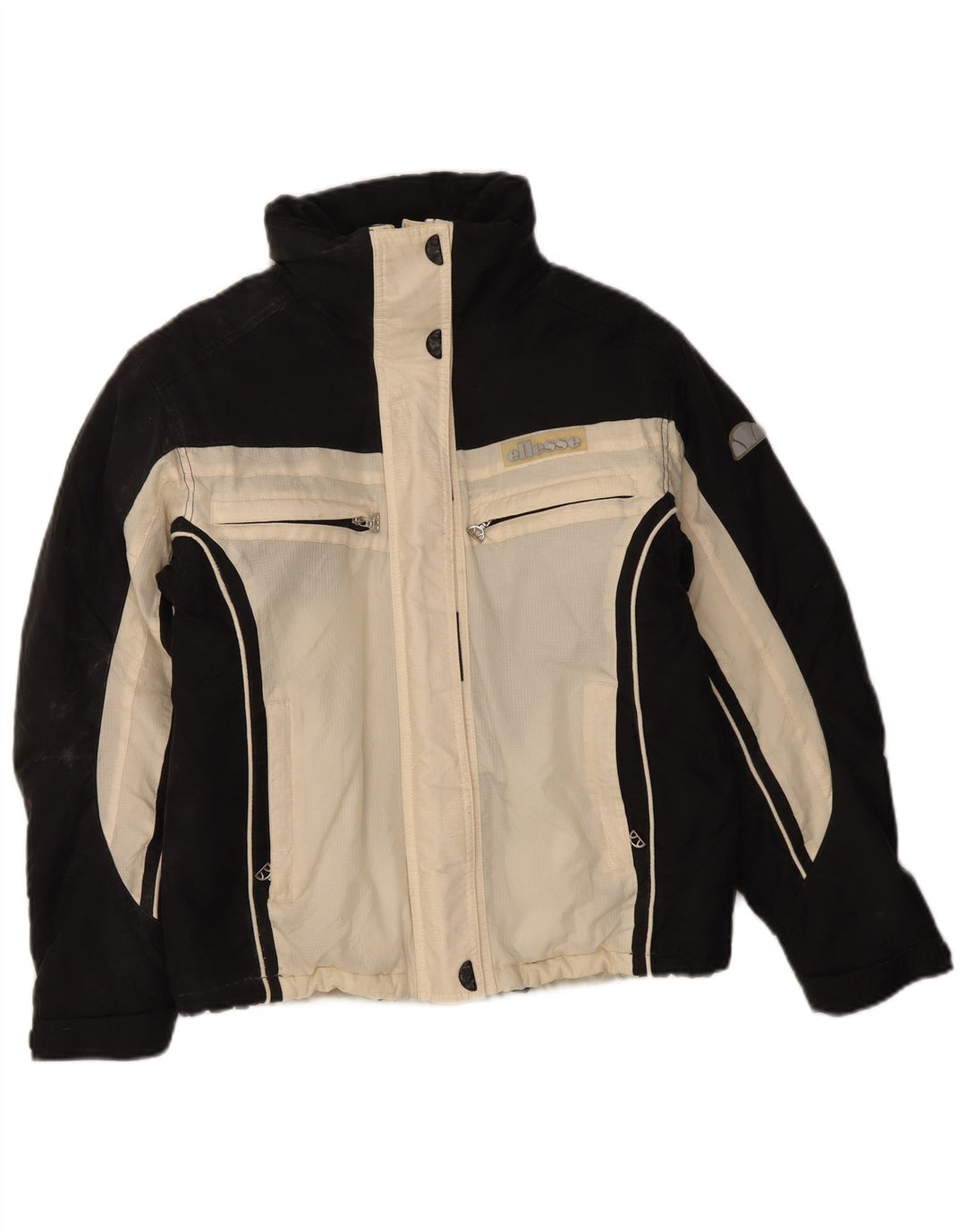 Ellesse Veste coupe-vent surdimensionnée pour femme UK 10 Small Black Colourblock
