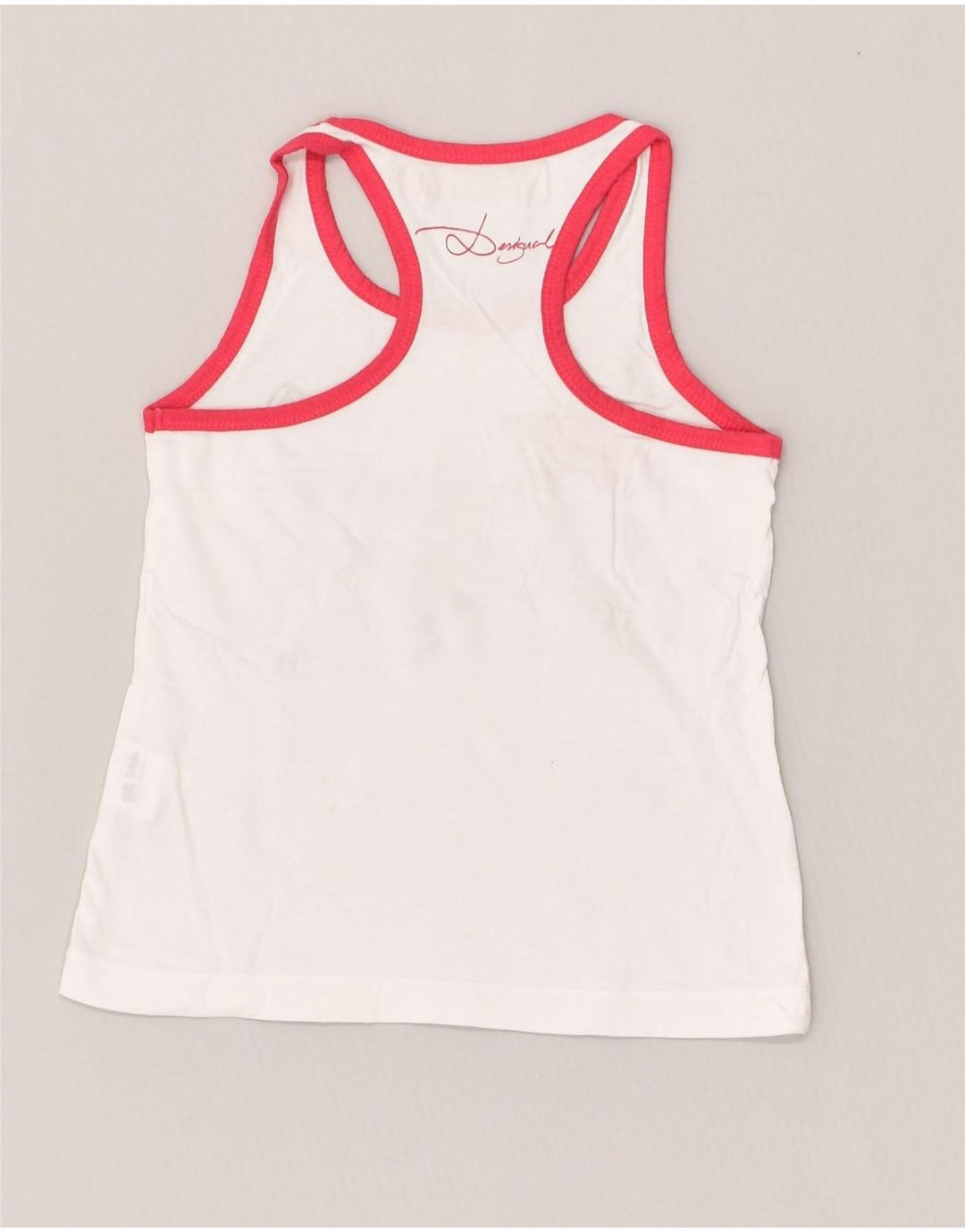 DESIGUAL Girls Graphic Vest Top 5-6 Years Off White Cotton | Vintage Desigual | Thrift | Second-Hand Desigual | Used Clothing | Messina Hembry 
